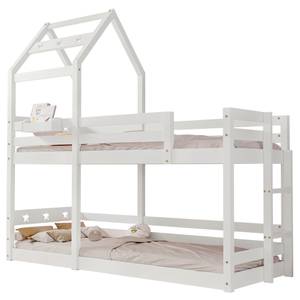 Etagenbett SkyFuny Ⅰ Weiß - Holzwerkstoff - Massivholz - Holzart/Dekor - 97 x 209 x 212 cm