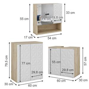 Mobilier de salle de bains Edge Chêne - Blanc