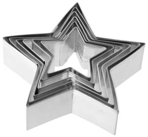 Dr. Oetker Ausstecher 6er Set Sterne Grau - Metall - 12 x 17 x 3 cm