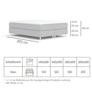 Boxspringbett Sub Beige - Breite: 200 cm