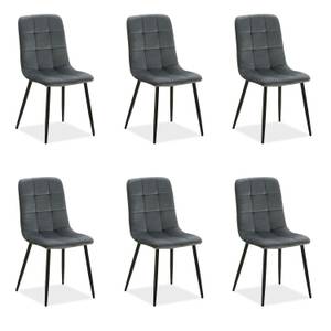 Chaises de salle à manger lot de 6 2329 Gris foncé - Gris - Lot de 6