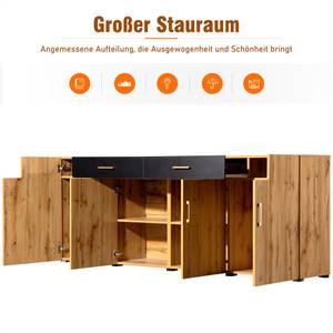 Sideboard Reinste Ⅱ Braun - Holzwerkstoff - Holz teilmassiv - 40 x 80 x 208 cm