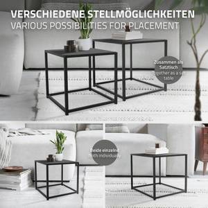 Beistelltisch MADRID 2er Set Schwarz - Metall - 40 x 40 x 40 cm