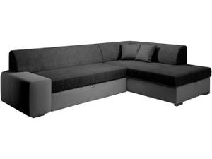 Ecksofa FRESTO Schwarz - Ecke davorstehend rechts - Ottomane davorstehend rechts