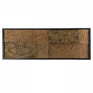Rechteckige Wanddekoration Braun - Massivholz - 4 x 43 x 123 cm