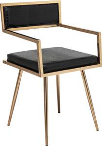 Chaise à accoudoirs Jazz Noir - Cuir synthétique - 49 x 81 x 44 cm