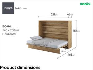 Schrankbett Bed Concept BC-04 Eiche Dekor