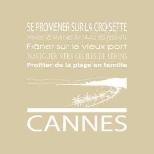 Tableau sur toile Cannes 30x30 cm Beige