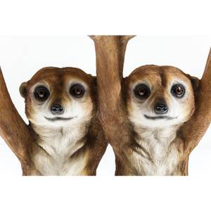 Beistelltisch Animal Meerkat Sisters Braun - Kunststoff - 35 x 52 x 33 cm