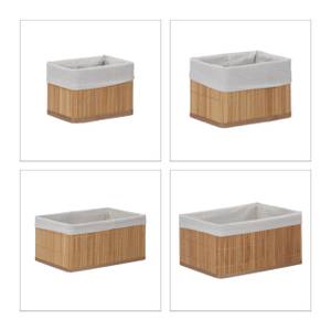 Set de 6 paniers de rangement Marron clair - Blanc