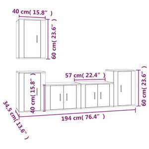 TV-Schrank 5er Set D645 Schwarz