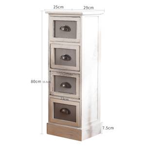 Chiffonnier RE4889 Blanc - Bois massif - 25 x 80 x 29 cm