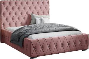 Samt Polsterbett Olivia Altrosa - Pink - Breite: 157 cm