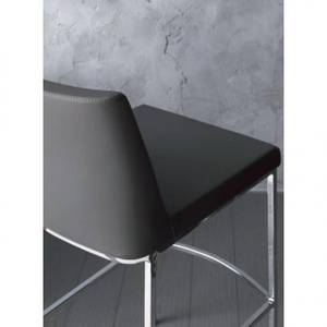 Tabouret de bar ERIK en Gris - Cuir synthétique - 42 x 99 x 52 cm