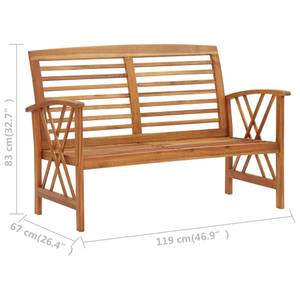Garten-Lounge-Set (3-teilig) 3004236-1 Braun - Massivholz - Holzart/Dekor - 50 x 43 x 102 cm