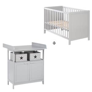 Babyzimmer Set Hamburg 2-teilig Grau - Holzwerkstoff