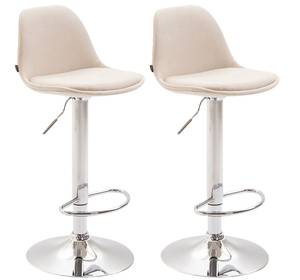 Tabouret de bar Kiel Lot de 2 Blanc crème