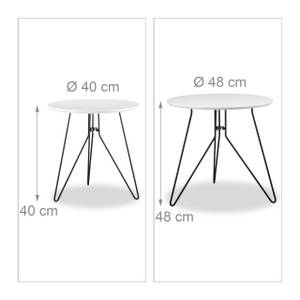 Tables basses d'appoint lot de 2 Noir - Blanc - Bois manufacturé - Métal - 48 x 48 x 48 cm