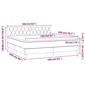 Boxspringbett 3017265-24 Schwarz - Breite: 160 cm