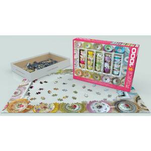 Puzzle Teetassen Boxen 1000 Teile Papier - 26 x 6 x 36 cm