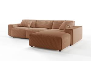 Sofa RANI Ecksofa Cord Braun - Ecke davorstehend rechts