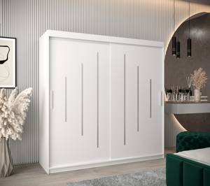 Armoire à portes coulissantes york Blanc - Largeur : 200 cm - 2 porte