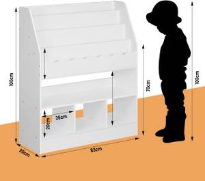 Kinderregal Burak Weiß - Holzwerkstoff - 83 x 100 x 30 cm