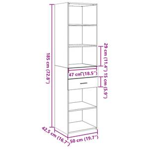 Highboard DE2135 Schwarz - Holzwerkstoff - 43 x 185 x 50 cm