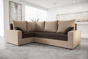 Ecksofa CHIEV-PLUS Beige - Braun - Ecke davorstehend links