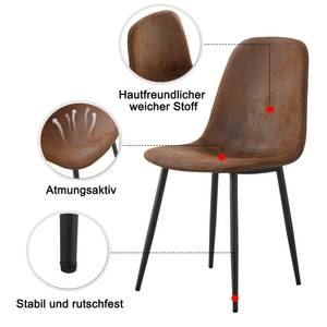 Polsterstuhl SUEDE (4er Set) Braun