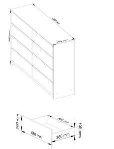 Commode K140 8S CLP Imitation chêne de Sonoma - Imitation wengé