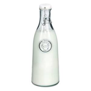 Glasflasche "Recycled" m Weiß - Glas - 10 x 28 x 10 cm