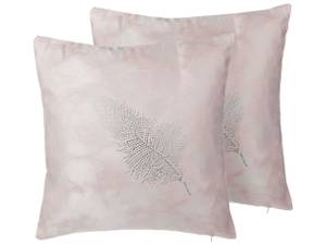 Coussin décoratif SILENE Rose foncé - Argenté - Textile - 45 x 12 x 45 cm