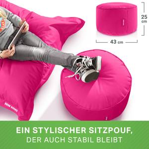 XXL Riesen Sitzsack 140x180cm + Hocker Pink