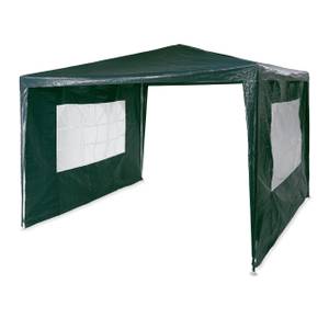 Pavillon 3x3 m mit 2 Seitenteilen Grün - Weiß - Metall - Kunststoff - 300 x 250 x 300 cm