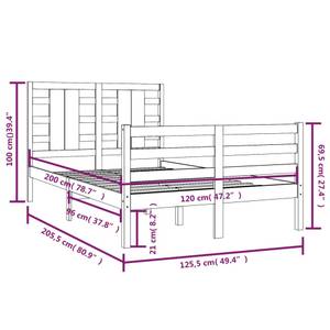 Bettgestell-K-2535 Braun - Breite: 126 cm