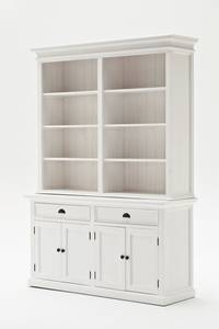 Vitrine Halifax Blanc - En partie en bois massif - 160 x 220 x 50 cm