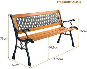 Gartenbank 2 Sitzer Braun - Holzwerkstoff - 52 x 73 x 125 cm