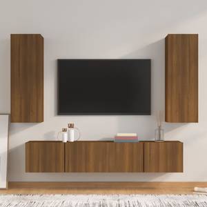 TV-Schrank 4er Set D262 Eiche Schwarzbraun Dekor