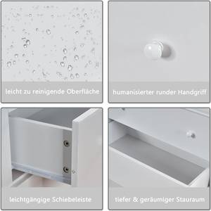 Schubladenkommode TI85339IT+DE Weiß - Holzwerkstoff - 40 x 115 x 80 cm