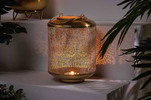 Windlicht ORIENT Gold - Metall - 18 x 25 x 18 cm