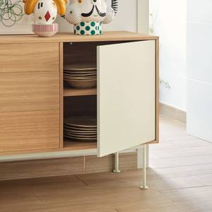 Buffet design Yoko Blanc - En partie en bois massif - 128 x 80 x 45 cm