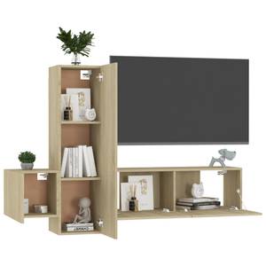 TV-Schrank 3er Set D395 Braun - Holzwerkstoff - 30 x 30 x 100 cm