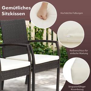 Gartenstuhl Polyrattan (2er Set) Braun - Rattan - 55 x 89 x 62 cm