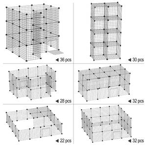 Laufgitter D06-072 Schwarz - Metall - 73 x 73 x 146 cm