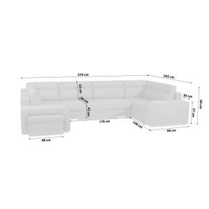 Ecksofa Eckcouch Fergus U Form Couch Grau - Ecke davorstehend links