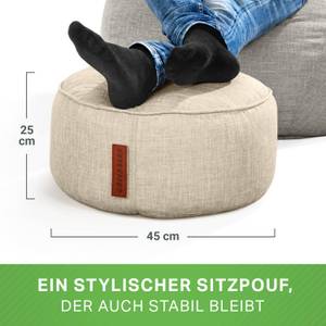 Sitzsack-Hocker "Home Linen" 45x25cm Beige