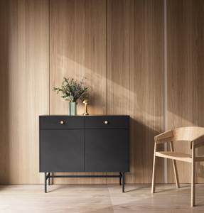 Sideboard DIVENOS Schwarz - Holzwerkstoff - 105 x 90 x 39 cm