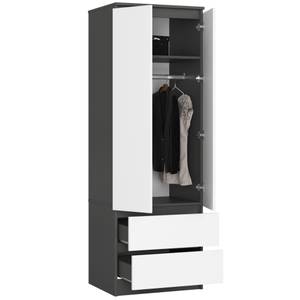 Kleiderschrank S60 2T 2S CLP Grau - Weiß