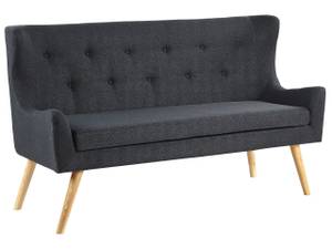 2-Sitzer Sofa SKIBBY Schwarz - Eiche Hell